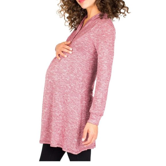 Nom Maternity Tanya Maternity Tunic Merlot Size M - Picture 4 of 4